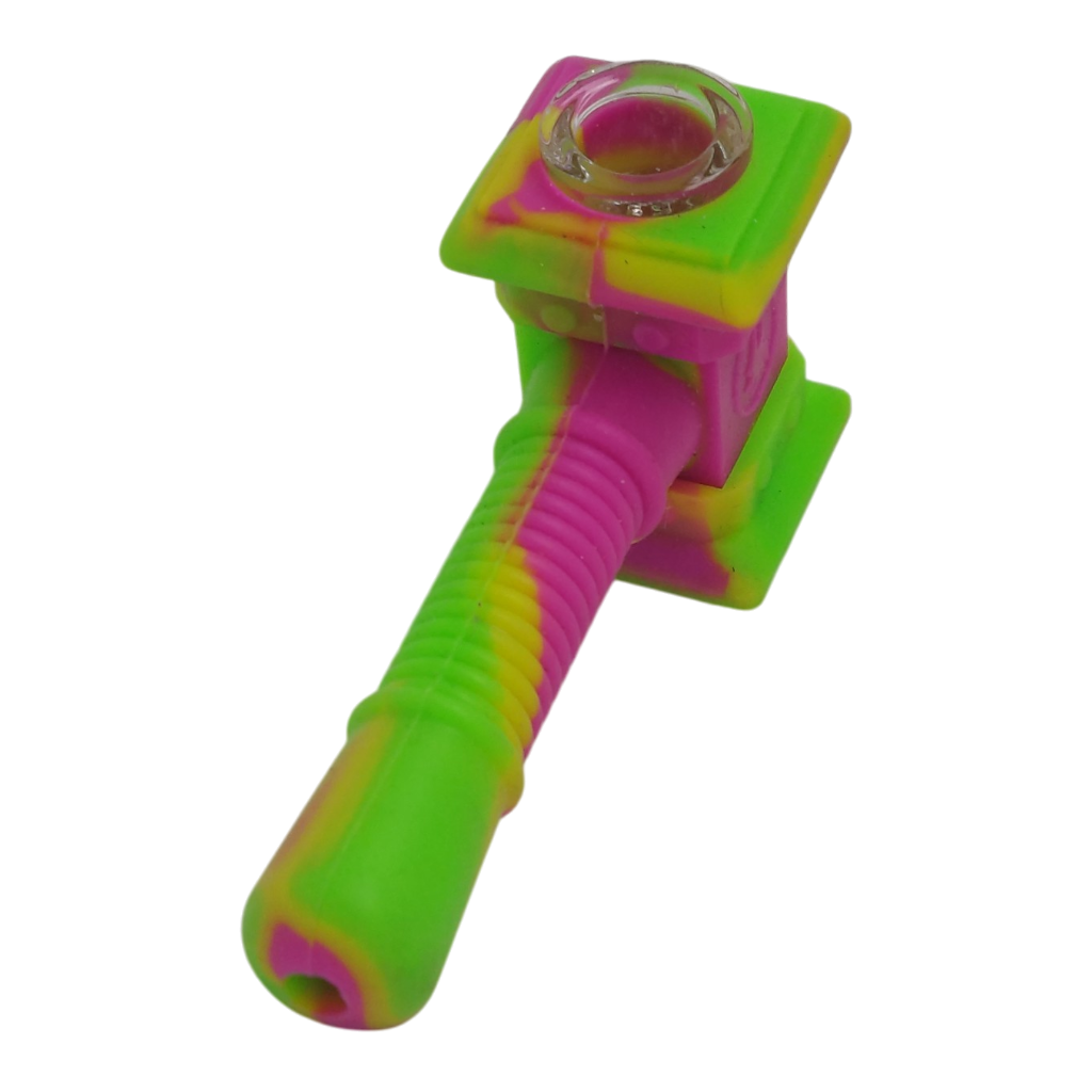 Pipa silicona martillo rosa