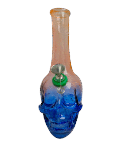 Bong Calavera azul y naranja 25cm