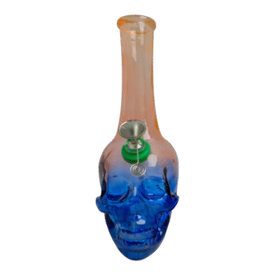 Bong Calavera azul y naranja 25cm