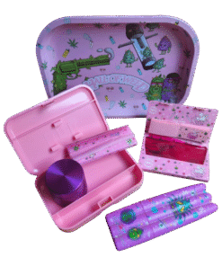 caja contenedora + moledor + papelillos y mas