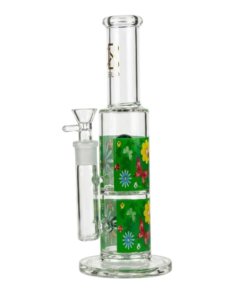Bong de Vidrio Premium Floral – 35 cm | Alta Estabilidad y Filtrado Superior