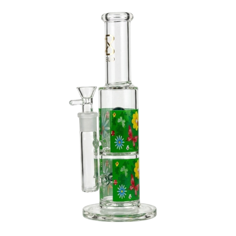 Bong de Vidrio Premium Floral – 35 cm | Alta Estabilidad y Filtrado Superior