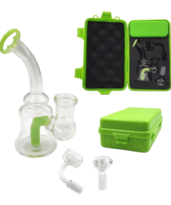 Bong Pyrex Maleta verde 2ble quemador