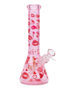 Bong Pyrex rosado XOXO 25cm Atrapahielos