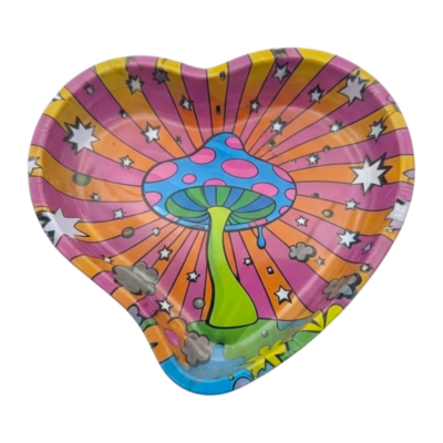 Bandeja de Liar Psicodélica en Forma de Corazón - Diseño Trippy
